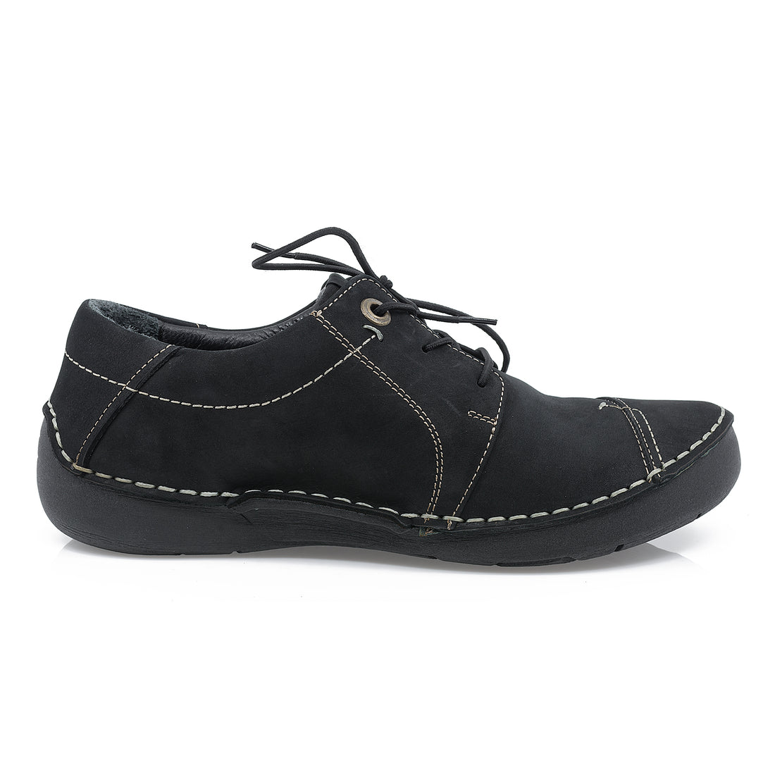 Pantofi dama, Caspian, Cas-44173, casual, piele naturala nabuc, negru