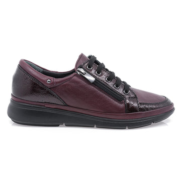 Pantofi dama Caspian, Cas-PD-631, din piele naturala, bordo