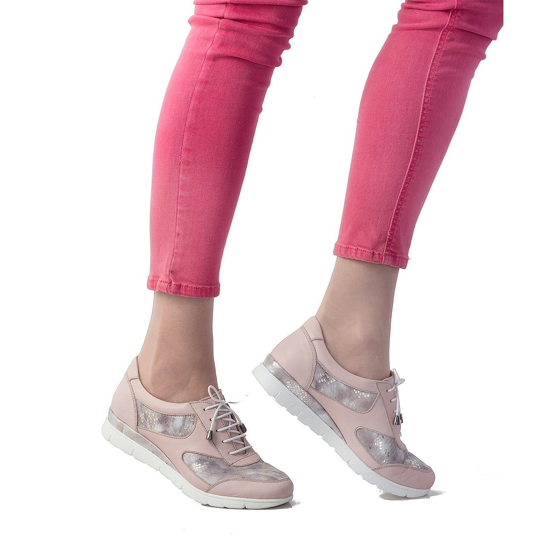 Pantofi dama, Caspian, Cas-904, casual, piele naturala, pudra