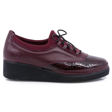 Pantofi dama, Caspian, CAS-84, casual, piele lacuita, bordo