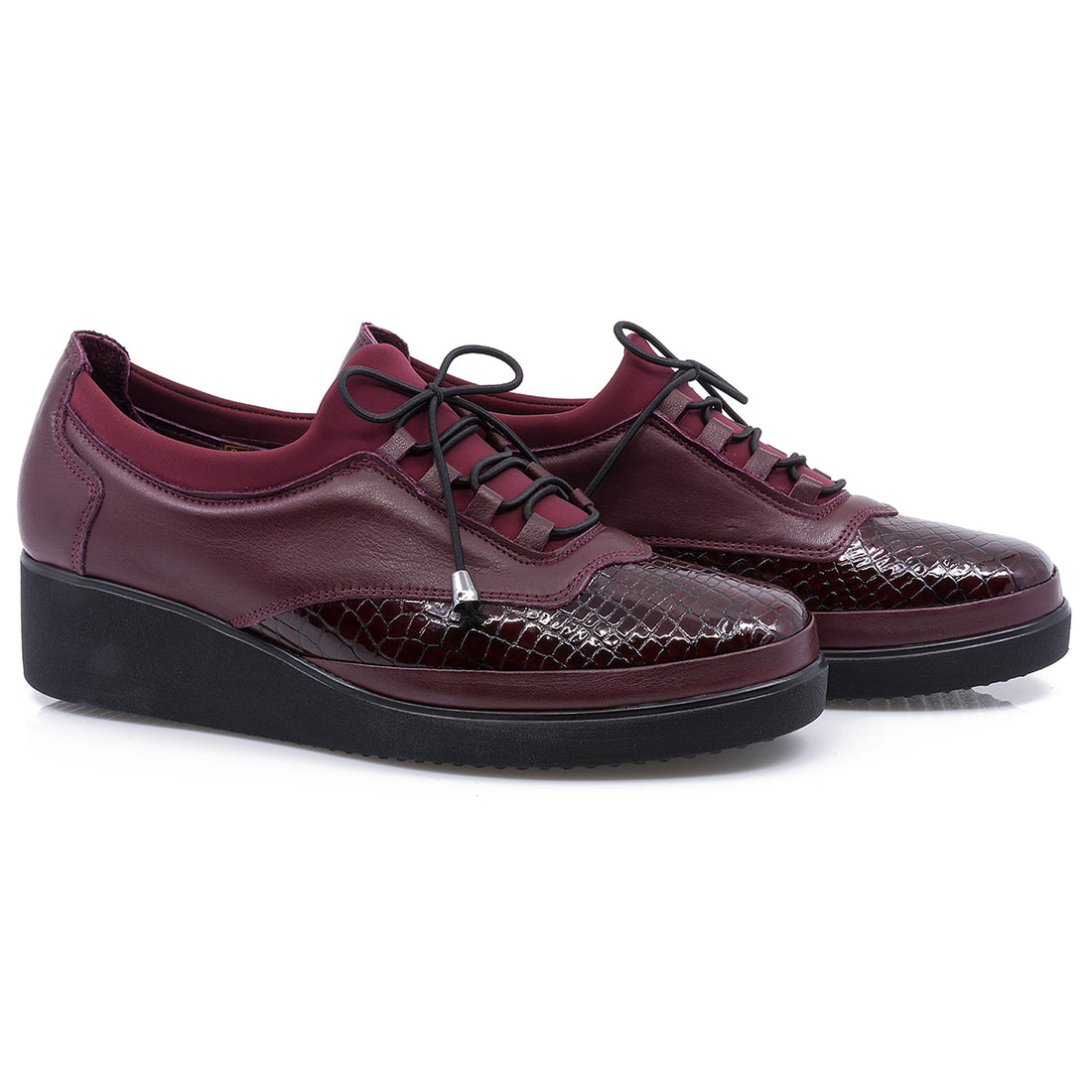 Pantofi dama, Caspian, CAS-84, casual, piele lacuita, bordo