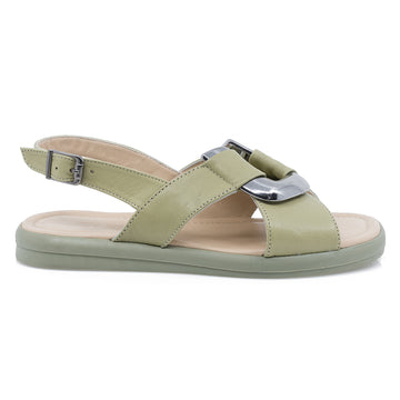 Sandale dama, Caspian, Cas-102, casual, piele naturala, verde