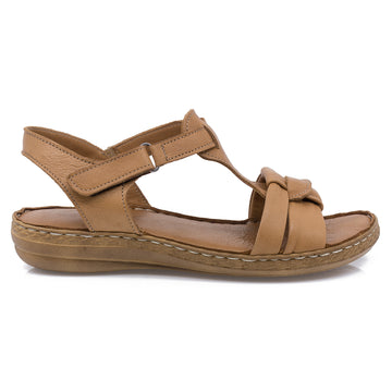 Sandale dama Caspian, Cas-1122-T453, casual, piele naturala, coniac