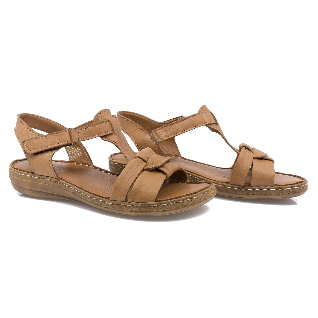 Sandale dama Caspian, Cas-1122-T453, casual, piele naturala, coniac