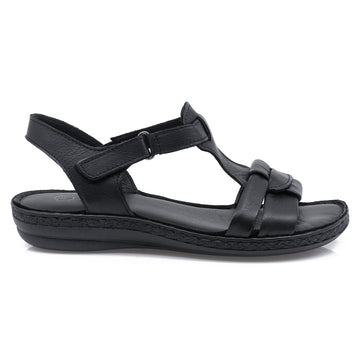 Sandale dama, Caspian, Cas-1122-T453, casual, piele naturala, negru