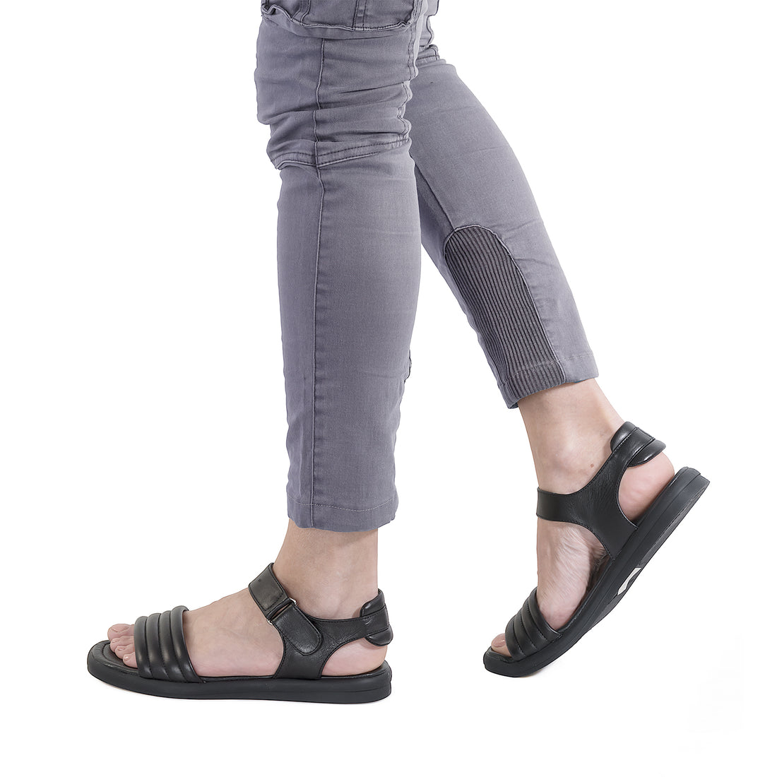 Sandale dama, Caspian, Cas-D-113, casual, piele naturala, negru