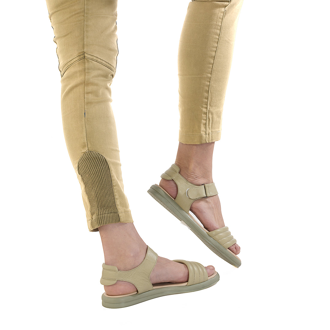 Sandale dama, Caspian, Cas-D-113, casual, piele naturala, verde deschis