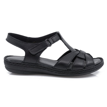 Sandale dama, Caspian, Cas-1244-T453, casual, piele naturala, negru