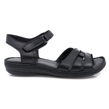 Sandale dama, Caspian, Cas-1714-T453, casual, piele naturala, negru