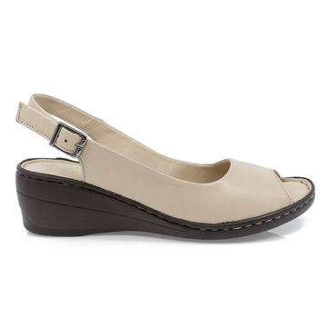 Sandale dama, Caspian, Cas-402, casual, piele naturala, bej