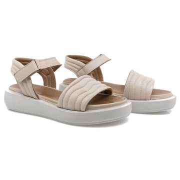 Sandale dama, Caspian, Cas-AL08, casual, piele naturala, bej