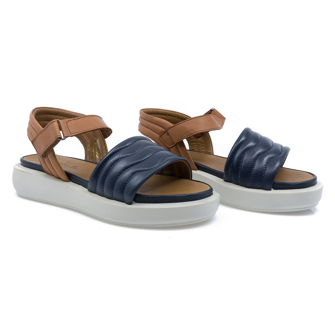 Sandale dama, Caspian, Cas-AL08, casual, piele naturala, bleumarin